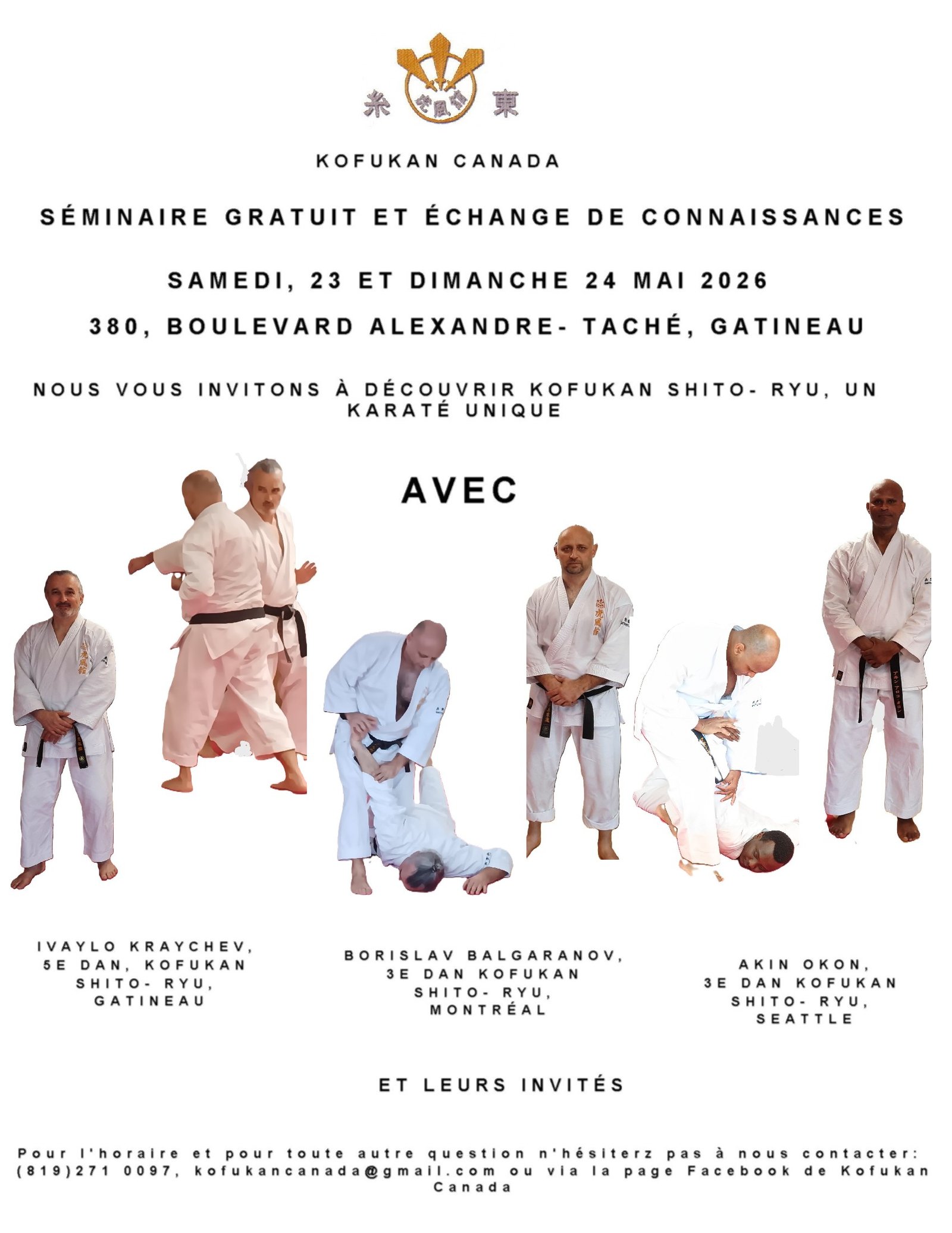 Bannière séminaire Kofukan Canada mai 2026